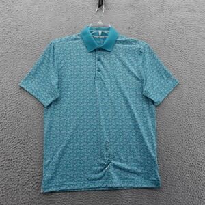 Walter Hagen Performance Golf Polo Small Blue Floral Men Stretch UPF 50 NEW‎